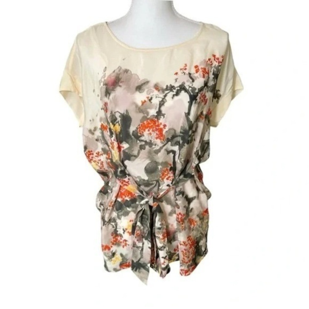 Anthropologie Maeve Silk Watercolor Paradise‎ Ascending Tunic Top Women's XS